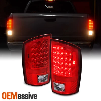 Fit Red Clear 2002-2006 Dodge Ram LED Tail Lights 2003 2004 2005 Replacement - Image 1 of 3