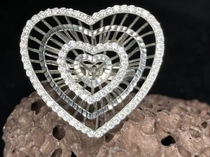 925 BJ Sterlingsilber Herz CZ Cluster Band Cocktail Ring Gr. 6 5,4 g - Bild 1 von 3