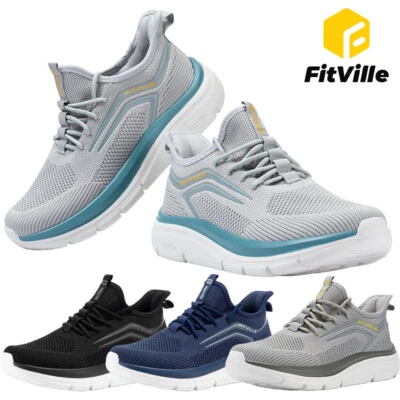 FitVille Herren Weit Laufschuhe Gedämpft Joggingschuhe Rutschfest Turnschuhe