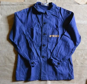 Vintage French USIFOR Garden Utility Chore Work Shirt-Jacket Blue PEG - Bild 1 von 8