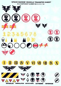 Calcomanías Games Workshop 40k transferencias de vehículos marinos espaciales - Imagen 1 de 1