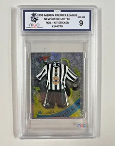 1998 Merlin Sticker Newcastle United FC Badge #362 Graded Majesty Grading (9) - Picture 1 of 2