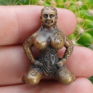 ✅Brass Thai Magic Amulet Charm Fetish E PER Sexy Woman ฺBig Tits Lucky Talisman - Picture 1 of 22