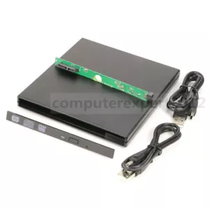 USB Super Slim External Case Enclosure For 9.5mm SATA Laptop DVD Blu-ray Drive - Picture 1 of 6