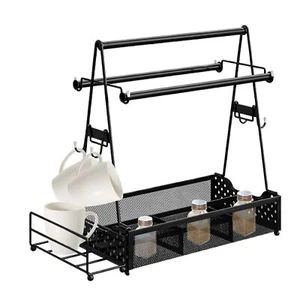 BBQ Utensil Caddy Picnic Grill Condiment Caddy with Paper Towel Holder - Picture 1 of 9