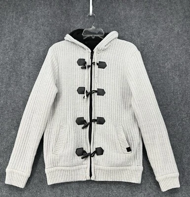 Buffalo David Bitton Full Zip Button Up Hooded Sweater Coat Men’s M Light Gray - Image 1 of 4