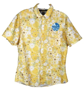 Camisa para hombre Free Planet Pool to Party flores amarillas con botones talla M nueva con etiquetas - Imagen 1 de 7