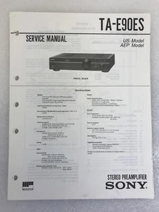 Sony TA-E90ES Original Service Manual Repair Stereo PreAmplifier 1994 - Picture 1 of 1