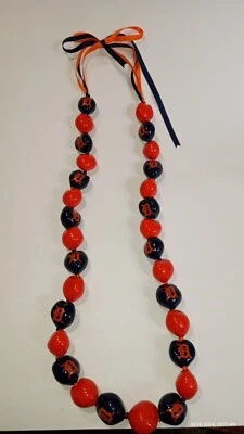 Detroit Tigers Kukui Nut Fan Lei/Necklace 20" Great For Cheering On The Tigers!  - Image 1 of 4