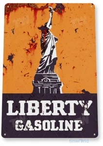 LIBERTY GASOLINE 11 X 8 TIN SIGN AUTO AUTOMOBILE MECHANIC ADVERTISEMENT GAS OIL - Picture 1 of 1