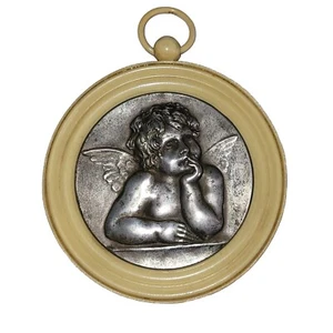 07K22 ANCIENNE MEDAILLE ANGE RAPHAEL PORTE BONHEUR DE BERCEAU EN BAKELITE 1900 - Imagen 1 de 5