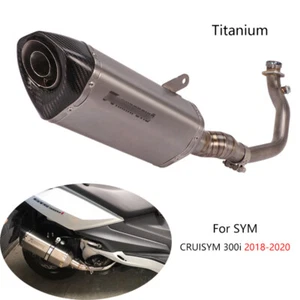 For SYM CRUISYM 300i 2018-2023 Exhaust Pipe Motorcycle Slip-on Muffler Titanium - Picture 1 of 11