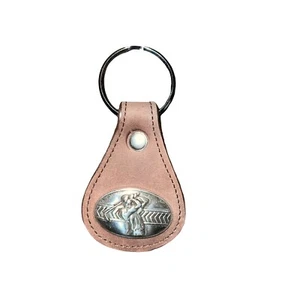 Brown Leather Men’s Golf Key Fob Chain Single Loop Excellent Condition - Picture 1 of 6
