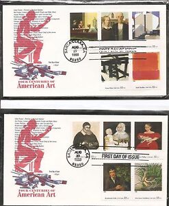 US SC # 3236a-3236t American Art FDC . On 4 covers . Armaster Cachet.
