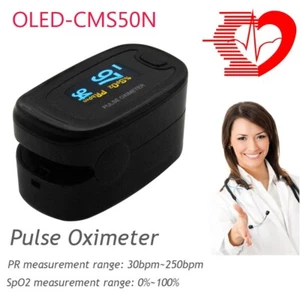 Oxímetro de pulso con punta de dedo OLED de la FDA Oxígeno en sangre SpO2 Monitor de ritmo cardíaco CMS50NA - Imagen 1 de 12