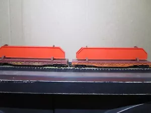 2 VINTAGE HO-SCALE PEMCO FLAT CAR WITH GIRDER LOAD DIFFERENT RAILROADS SEE PICS - Picture 1 of 10