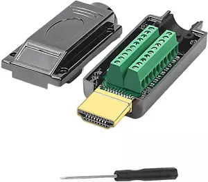 Paquete de 2 adaptadores metálicos HDMI sin soldadura, terminal de señales adaptador de reparación HDMI - Imagen 1 de 12
