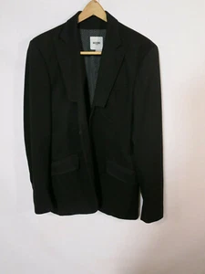 RECENT Moschino Black Blazer US 40 R Peak Lapel Slim Made Italy Jeans Uomo - Picture 1 of 11