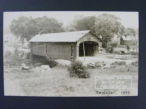 Cartolina foto reale Poultney Vermont VT fonderia ponte coperto RPPC anni '40 - Foto 1 di 2