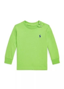 Polo Ralph Lauren GALAXY GREEN Baby Boy's Logo Slubbed T Shirt, US 12 Months - Picture 1 of 2