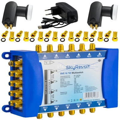 SAT Multischalter 9/12 ✓ 2x Quattro LNB 0,1dB ✓ Full HDTV 4K Digital Komplett - Bild 1 von 4