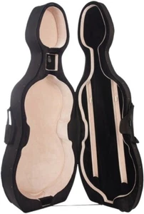 UK Foam Cello Case Classic 1/4 M-case Black - Beige - Picture 1 of 12