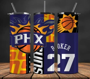 Bicchiere e paglia in acciaio inox Phoenix Suns 20 oz mix maglia giocatore abbinata - Foto 1 di 3