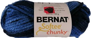 Bernat Denim Ombre Softee Chunky Yarn Super Bulky Blue Knitting Crochet Craft - Picture 1 of 5