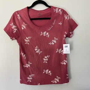 Disney Parks Minnie Mouse Allover Print Garment Dyed Shirt-Embroidered-XS-NWT - Picture 1 of 5
