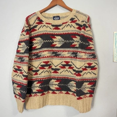 VIntage Woolrich Men’s Medium Aztec Arrow Southwest Pullover Wool  Sweater - Image 1 of 4