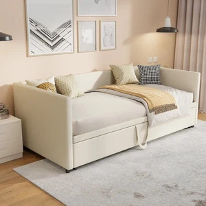 DADEA Letto Divano con Letto Estraibile Beige letto Divano Matrimoniale 180 X - Foto 1 di 24
