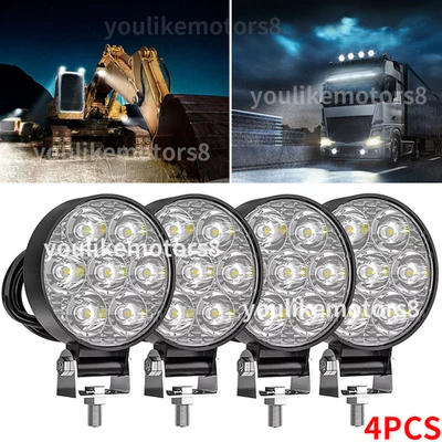 YOULIKEMOTORS8 12/24V Round 2'' 12W LED work lamp flood lights tractor recovery truck van