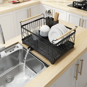 Viviendo Dish Drying Rack Kitchen Drainer with Cutlery Holder Drip Tray Handles - Picture 1 of 12