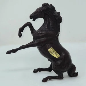 VINTAGE HARTLAND HORSE REARING MUSTANG WOODGRAIN FINISH LOOK MOLDED FIGURE 9" - Picture 1 of 9