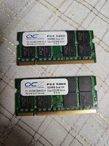 2 X 1024 MB  DDR2 RAM 667 MHz SDRAM PC2 5400 Notebook, Laptop Speicher - Bild 1 von 2