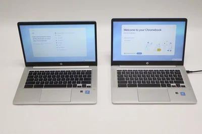 Lote de 2 Chromebook HP 14A-NA0062TG 14"Intel N5030 4GB RAM 128GB SSD Sin Cargadores Foto 1 de 4