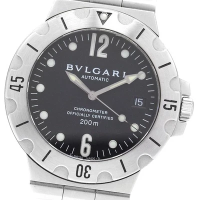Reloj automático para hombre BVLGARI Diagono Scuba SD38S fecha esfera negra_911830 Foto 1 de 4
