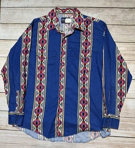 Vintage Wrangler Hemd XL lang Brushpopper Pearl Snap Rauten gestreift Rodeo Cowboy - Bild 1 von 5