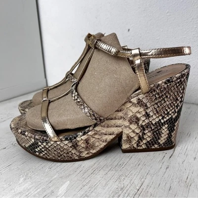 Sandalias Kate Spade Venezia plataforma cuña piel de serpiente talla 8 Foto 1 de 4