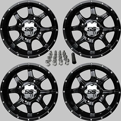 KAWASAKI TERYX 14" COBRA BLK ATV / UTV ALUMINUM WHEELS ( SET 4 )  KAW11K - Image 1 of 4