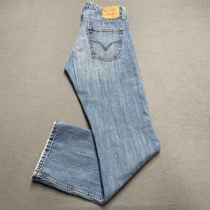 Jeans Levi's 514 Para Hombre 34x32 Azul Ajustado Recto Denim 100% Algodón Lavado Medio - Imagen 1 de 14