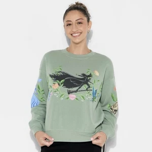 Felpa Pullover Grafica Wicked For Good Target NUOVA - Verde Salvia Taglia SMALL - Foto 1 di 3