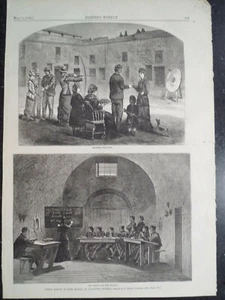 Indian School Fort Marion St Augustine Florida Harper’s Weekly 1878 - Bild 1 von 1