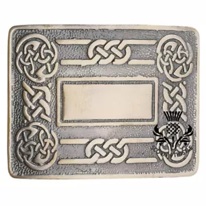 Fibbia cintura kilt Highland vortice nodo celtico finitura antica fibbia scozzese - Foto 1 di 3