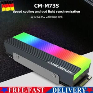 COOLMOON CM-M2A M.2 SSD Heatsink Cooler 2280 ARGB Solid State Disk Radiators - Bild 1 von 8