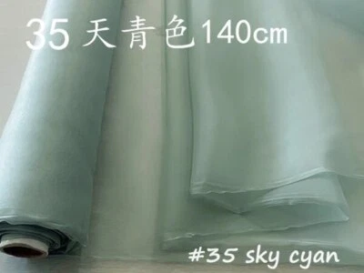 Solid Color Pure Silk Organza 45'' By Yards Silk Gauze Fabric Wedding Crafts DIY - Image 1 of 4