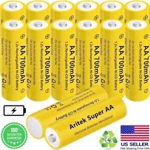 2/12/20 Pcs AA Rechargeable Batteries NiCd AA 700mAh with AA/AAA Battery Charger