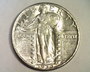 1930 STANDING LIBERTY QUARTER CHOICE ABOUT UNCIRCULATED CH AU NICE ORIGINAL COIN - Picture 1 of 2