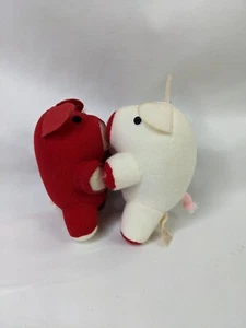 Applause Kissing Pigs Plush Red White 4 Inch 1985 Stuffed Animal Toy - Picture 1 of 8