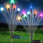 2Pack Outdoor Solar RGB LED Lights Landscape Garden Lawn Firefies Swaying Light 